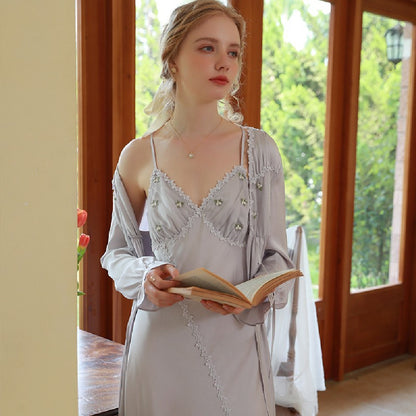 Women's Sexy Ice Silk Suspender Pajamas