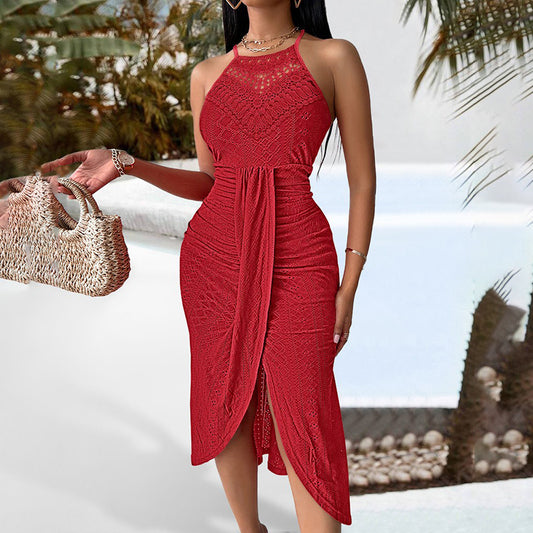 Nova Rouge Halter Midi Dress