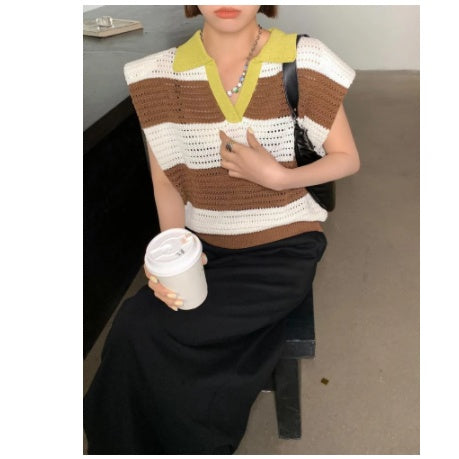 Sleeveless Sweater Thin Ice Silk Vest Woman