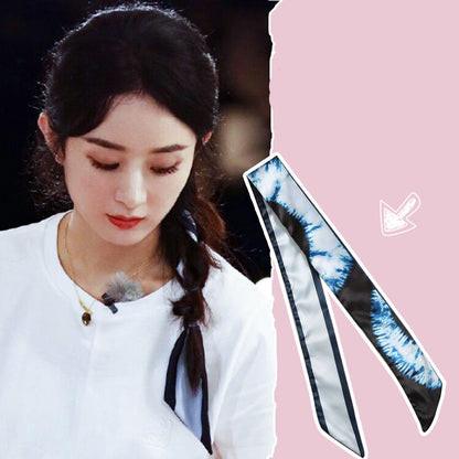 Retro Silk Scarf Headband Female Tying Hair