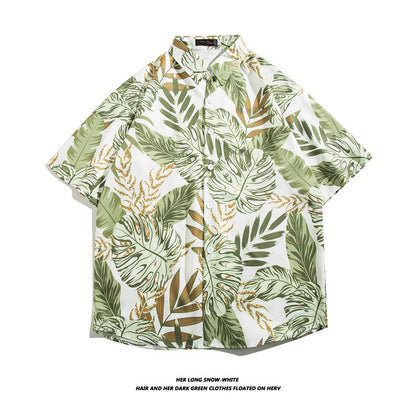 Fashionable Hawaiian Ice Silk Inch Shirt Man