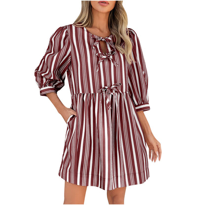StripeWhim Bow-Tie Dress