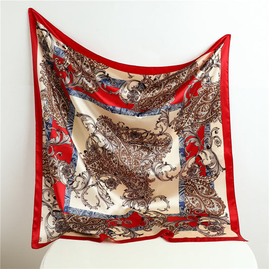 Real Shot Silk Factory Wholesale Artificial Silk Satin Square 90x90cm Scarf