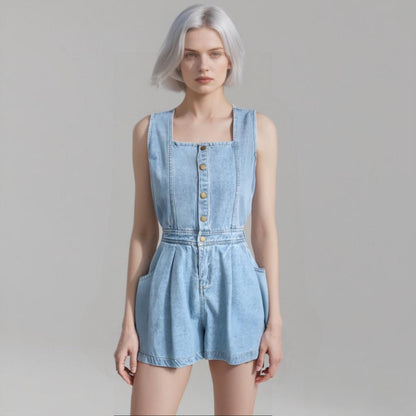 DenimDare Back-Slit Jumpsuit