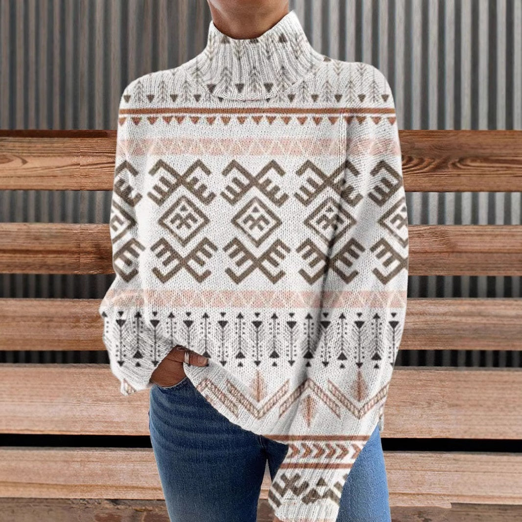 StripeSphere™ 3D Turtleneck Sweater