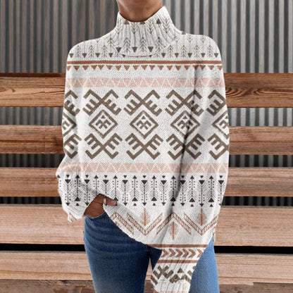 StripeSphere™ 3D Turtleneck Sweater