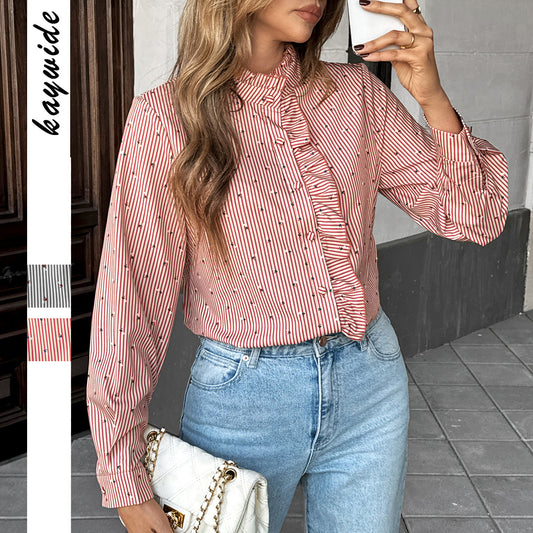 Marivelle Stripe Frill Shirt