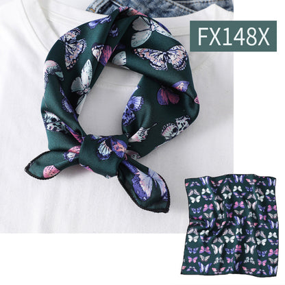 Small Square Scarf Women's Silk Scarf Decorative Scarf
