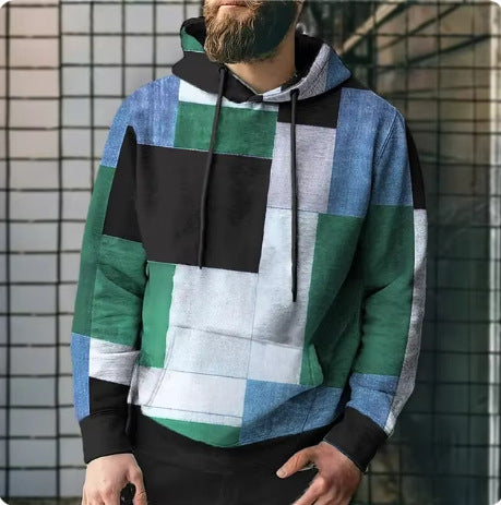 PlaidFusion Hooded Sweatshirt