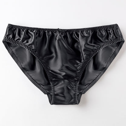 Women's Simple Small Bowknot Solid Color Silk Briefs