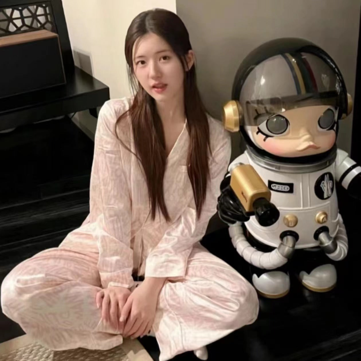 Women's High-end Ice Silk Pajama Set