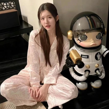 Women's High-end Ice Silk Pajama Set