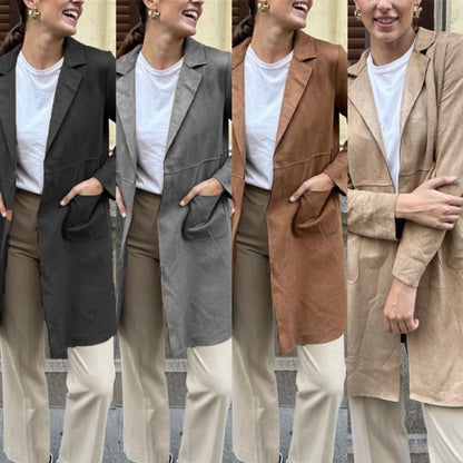 Velour Grace Suit Collar Trench