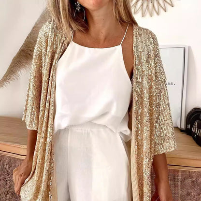 GlimmerEase Sequin Coat