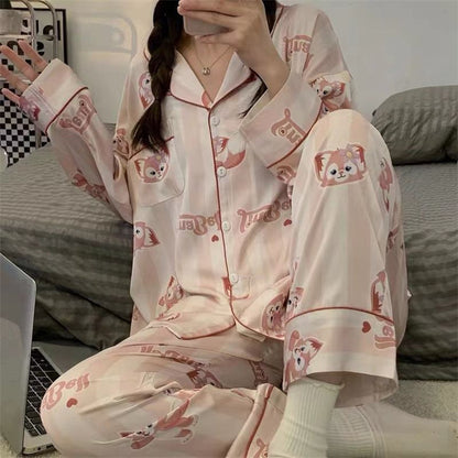 Women's High-end Ice Silk Pajama Set