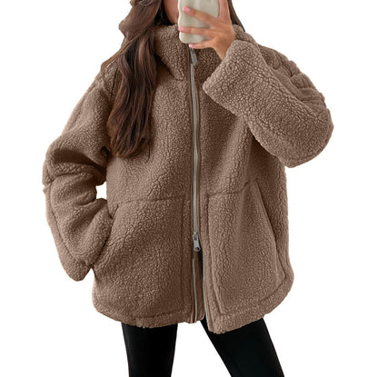 CozyLuxe Zip-Up Fleece Coat