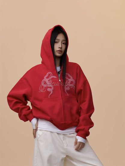 RetroPrint Zip Hoodie