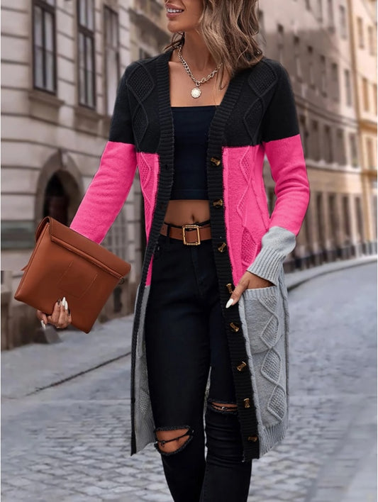RoseMelt Colorblock Cardigan