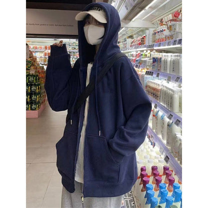 Breezora Hooded Print Sweater Coat