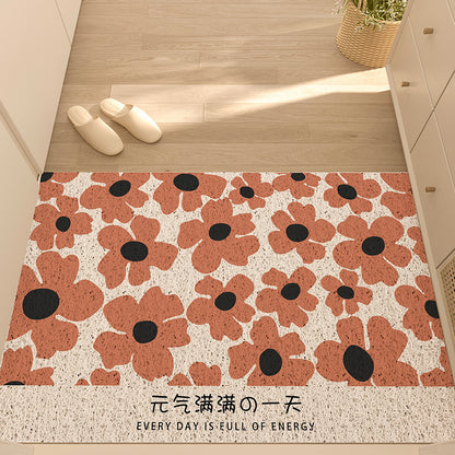 Floral Outdoor Silk Floor Mat