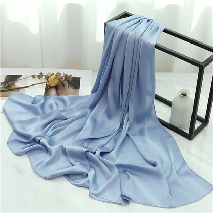 Solid Color Silk Scarf Basic All-matching