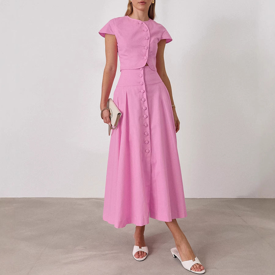 Aurelia Cotton V-Neck Set