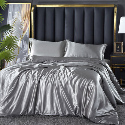 Solid Color Double-sided  Silk Quilt Cover Ice Silk Bed Sheet