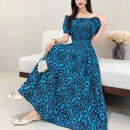 Off-neck Cotton Silk French Dress