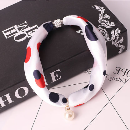 Women's Fashion Print Embellished Silk Scarf