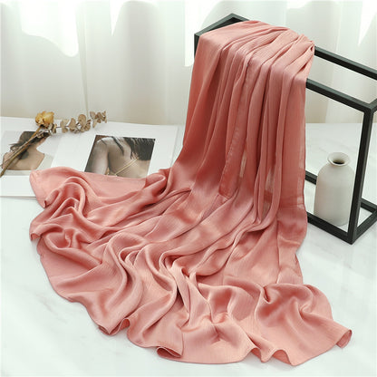 Solid Color Silk Scarf Basic All-matching