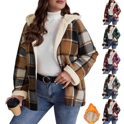 NordicHaven Plaid Hooded Coat