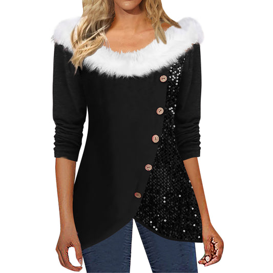 Starluxe Fur Collar Top