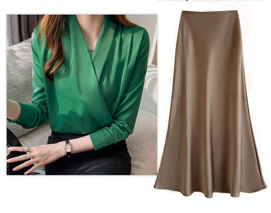 Veloura Mist Satin Chiffon Blouse