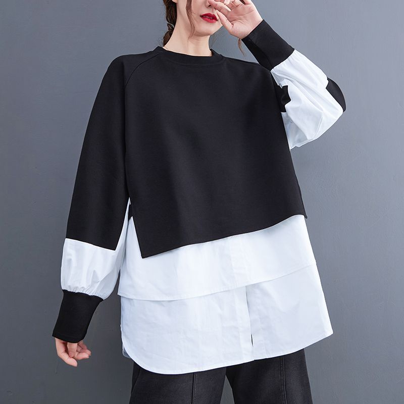 DualTone Layered Luxe Sweatshirt