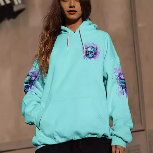 Emerald Edge Skull Hoodie