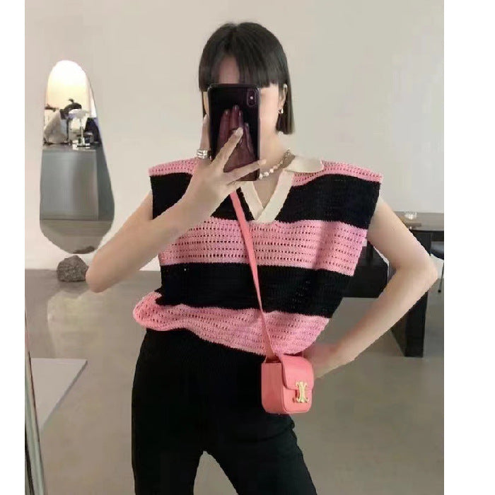 Sleeveless Sweater Thin Ice Silk Vest Woman