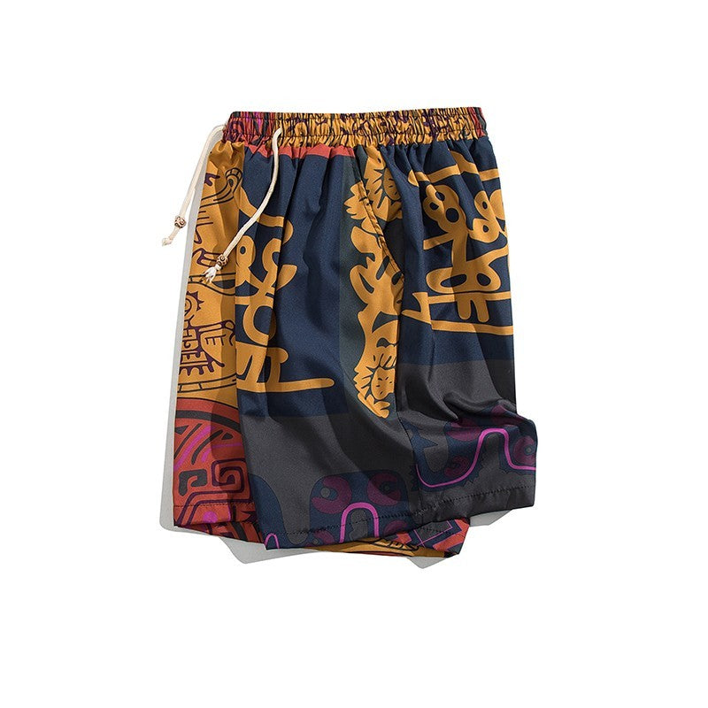 Summer Casual Retro Ice Silk Shorts