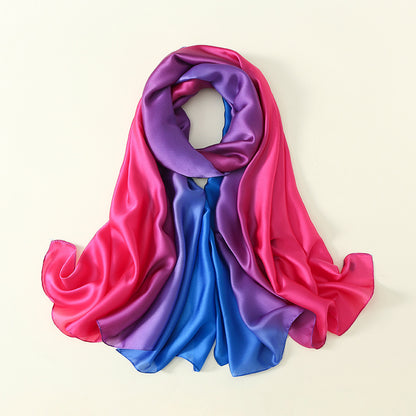 Gradient Silk Scarf Transition Color Lady