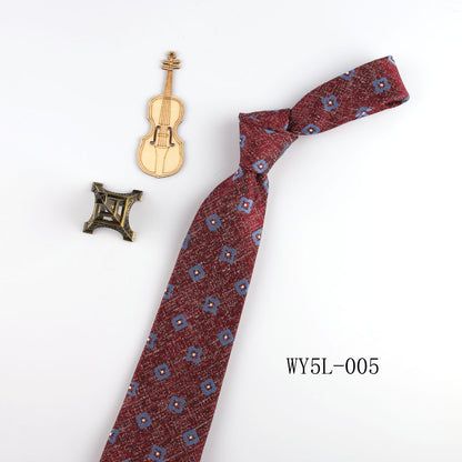 Business Clothing Tie Factory Wholesale Men's Trendy Striped Jacquard Polyester Silk Tie Work Workplace Amazon