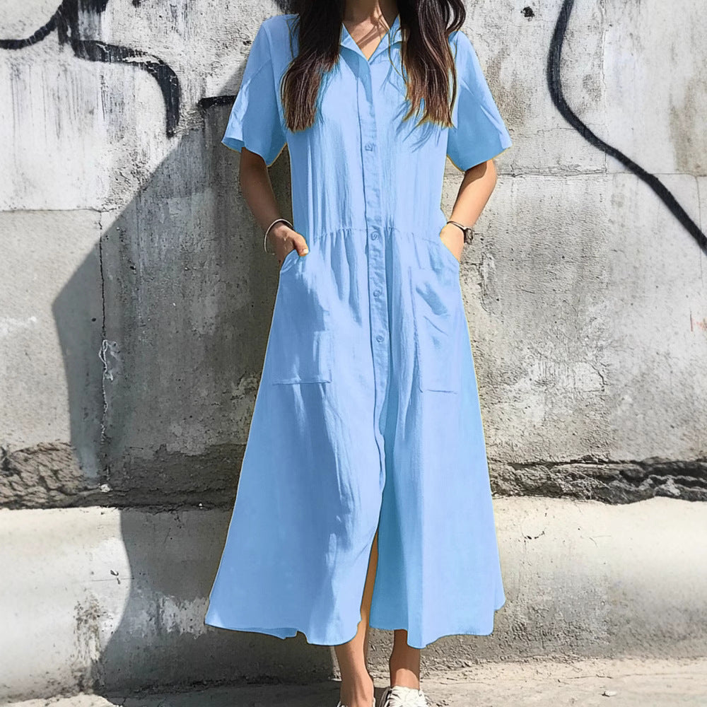 Breezelane Button Pocket Dress