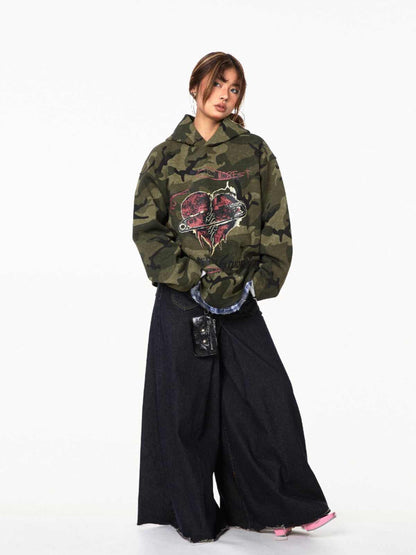 VintageVibe Camo Hoodie