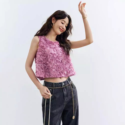 Rosé Bloom Sculpted Top