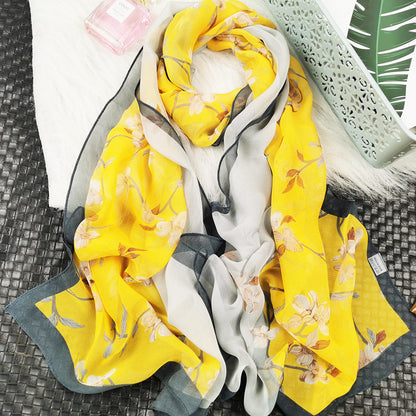 Summer Women's Sunscreen Long Silk Scarf