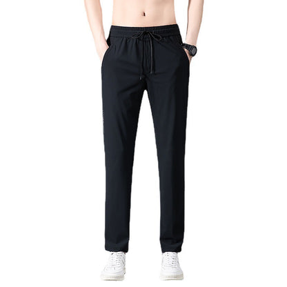 Ice Silk Casual Pants Men's Summer Thin Straight Sports