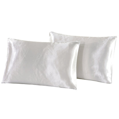 Summer pure color imitation silk pillowcase