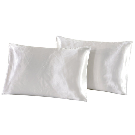 Summer pure color imitation silk pillowcase