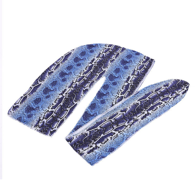 New stretch milk silk printed long tail pirate hat