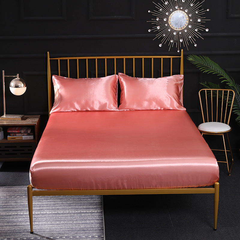 Three-piece silk mattress protection cover
