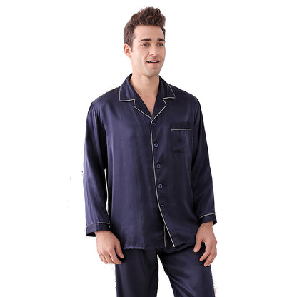 Silk pajamas spring and summer long-sleeved two-piece suit