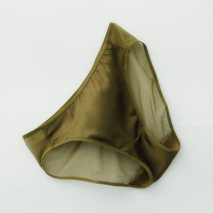 Knitted Mid-waist Silk Satin Mesh Mulberry Silk Underwear